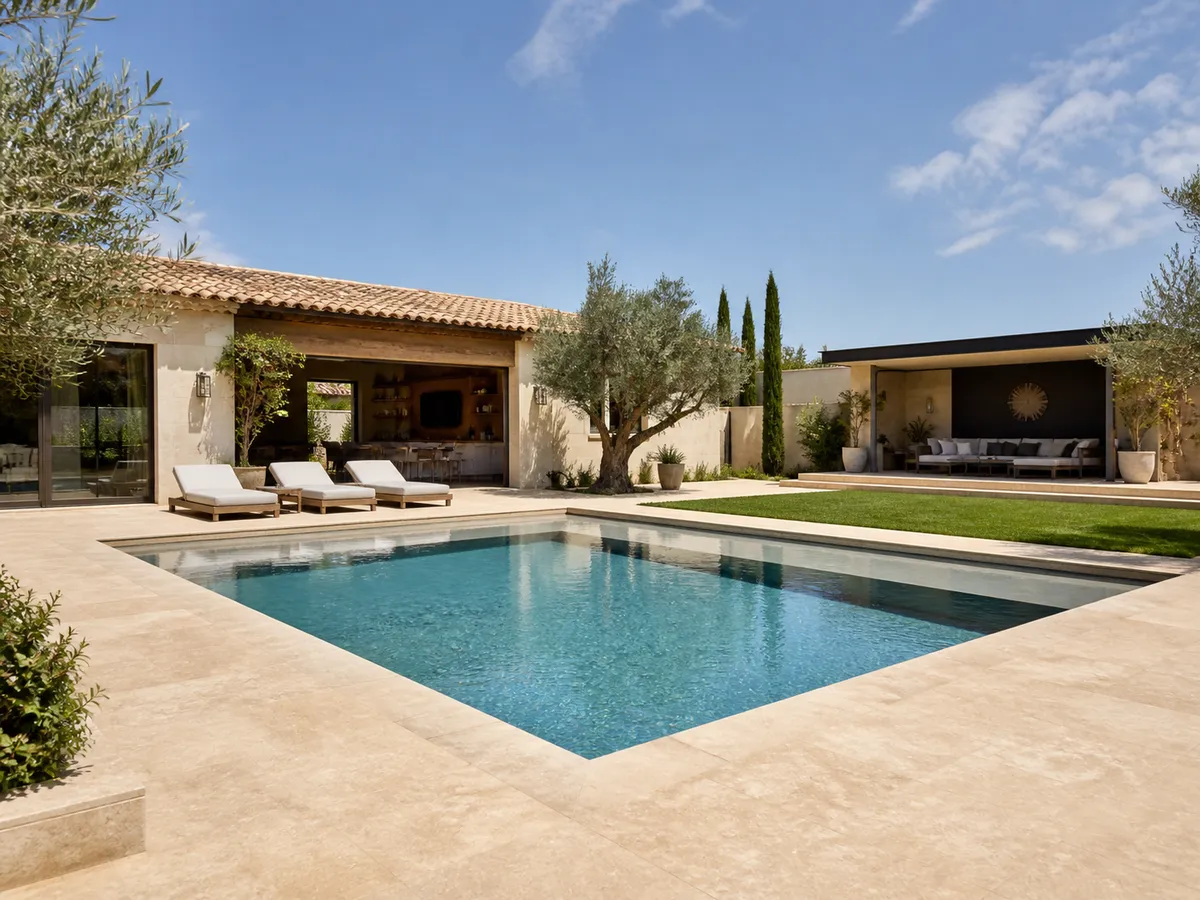 Piscina en construción — avanzada